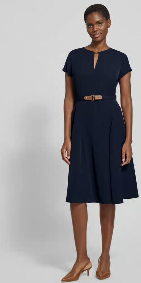 Lauren Ralph Lauren Knie-lang jurk met tailleriem model 'BRYGITKA' - Foto 5