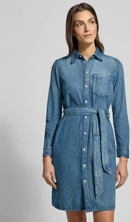 Lauren Ralph Lauren Knie-lange denimjurk met Strikceintuur Model 'JAMEIKA' - Foto 3