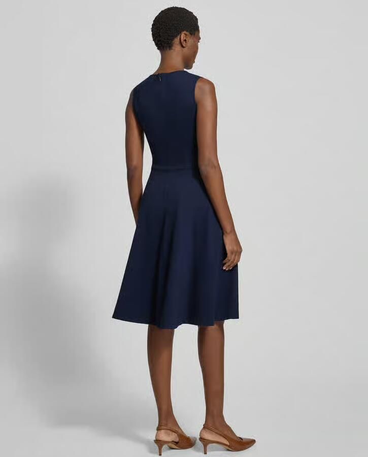 Lauren Ralph Lauren Knie-lange jurk van viscosemix met riem Model 'CHARLEY' - Foto 2