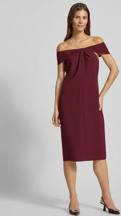 Lauren Ralph Lauren Knielange cocktailjurk met knoopdetail Model 'TAKOTA' - Foto 2