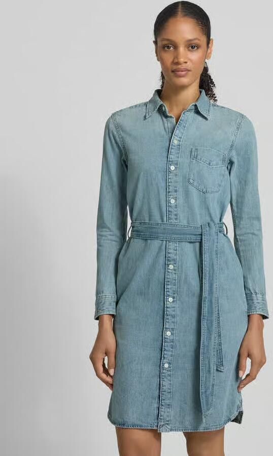 Lauren Ralph Lauren Knielange jeansjurk met strikceintuur model 'JAMEIKA' - Foto 2