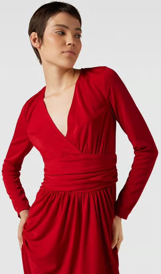 Lauren Ralph Lauren Knielange jurk met V-hals en tailleband