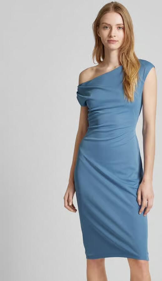 Lauren Ralph Lauren Knielange one shoulder-jurk in effen design - Foto 2