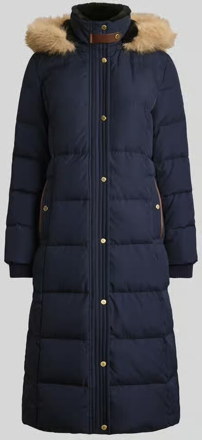 Lauren Ralph Lauren lange donsjas met afneembare capuchon