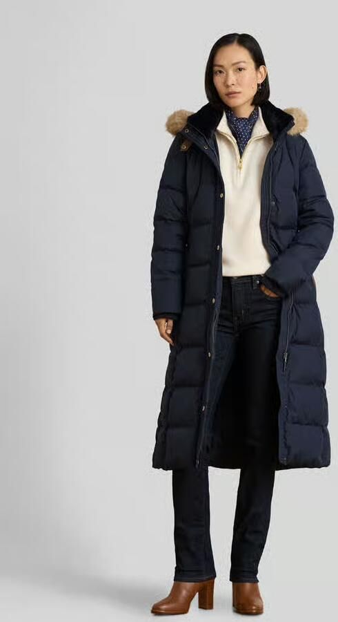 Lauren Ralph Lauren lange donsjas met afneembare capuchon - Foto 3