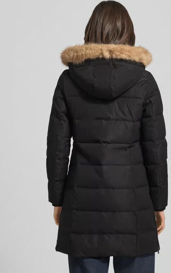 Lauren Ralph Lauren Regular fit lange donsjas met garnering van imitatiebont