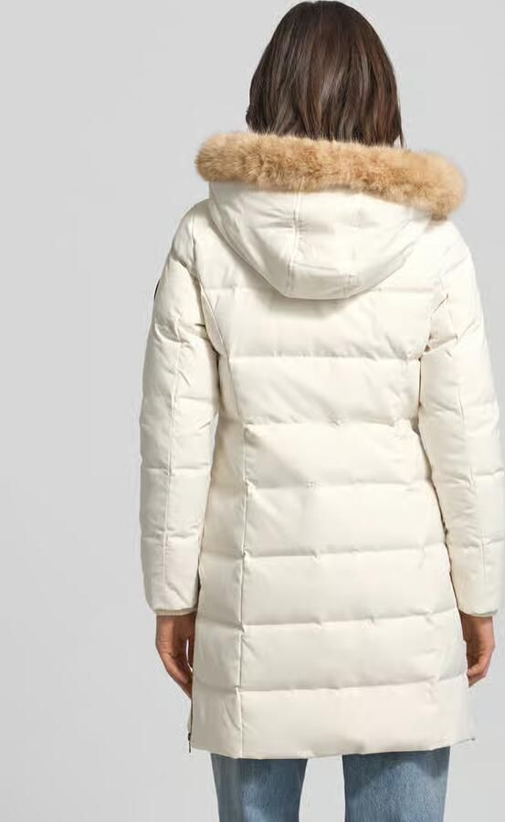 Lauren Ralph Lauren Regular fit lange donsjas met garnering van imitatiebont