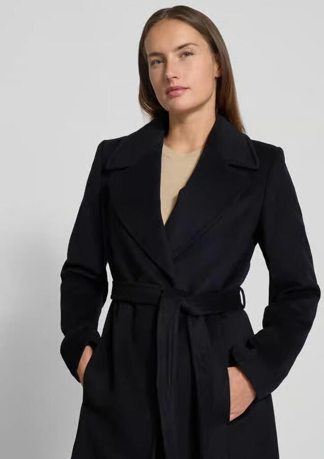 Lauren Ralph Lauren Lange jas met reverskraag en strikceintuur