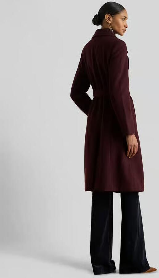 Lauren Ralph Lauren Lange jas met reverskraag en strikceintuur - Foto 2