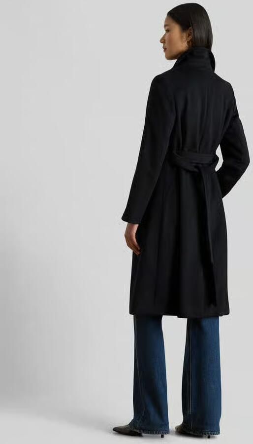 Lauren Ralph Lauren Lange jas met reverskraag en strikceintuur - Foto 3