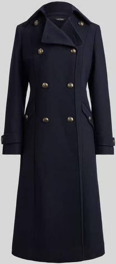 Lauren Ralph Lauren Lange wollen jas met goudkleurige sierknopen