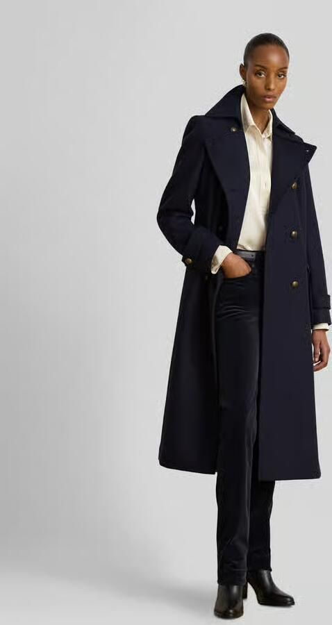 Lauren Ralph Lauren Lange wollen jas met goudkleurige sierknopen - Foto 3