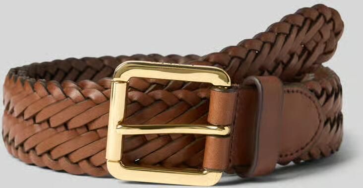 Lauren Ralph Lauren Leren riem in gevlochten look met doornsluiting