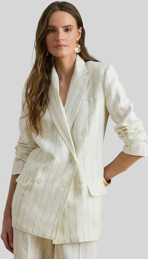 Lauren Ralph Lauren Longblazer van puur linnen met dubbele knoopsluiting - Foto 4