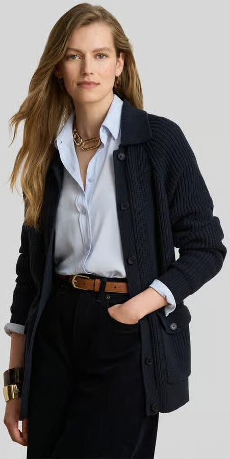 Lauren Ralph Lauren Loose fit gebreid jack van wolmix - Foto 2