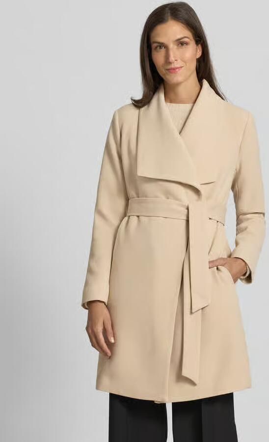 Lauren Ralph Lauren Lange jas met brede kraag en strikceintuur - Foto 2