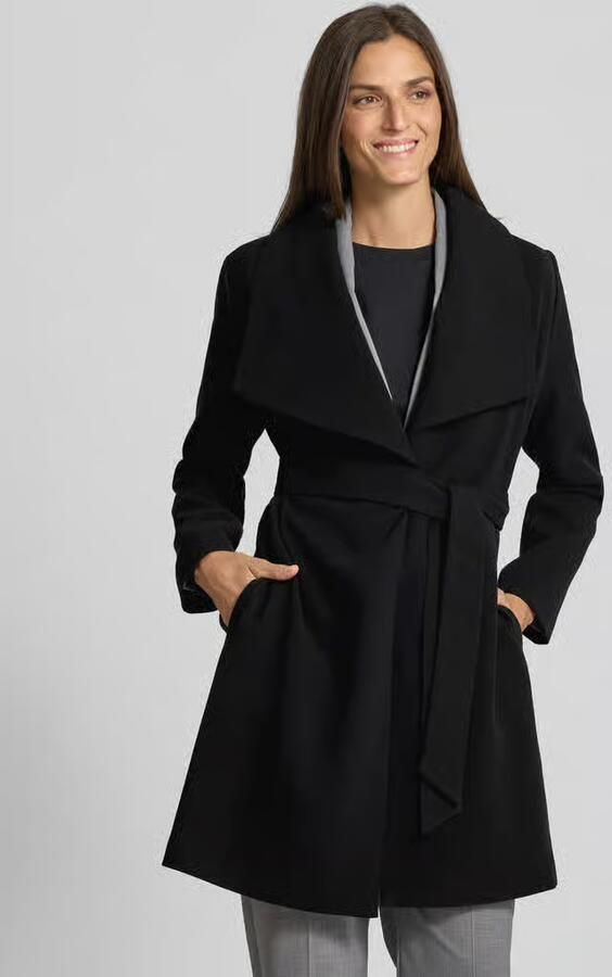 Lauren Ralph Lauren Lange jas met brede kraag en strikceintuur - Foto 2