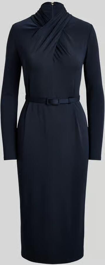 Lauren Ralph Lauren Midi-jurk met gedrapeerde wikkelcol