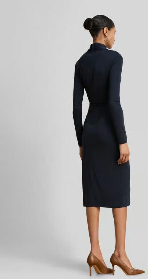 Lauren Ralph Lauren Midi-jurk met gedrapeerde wikkelcol - Foto 2