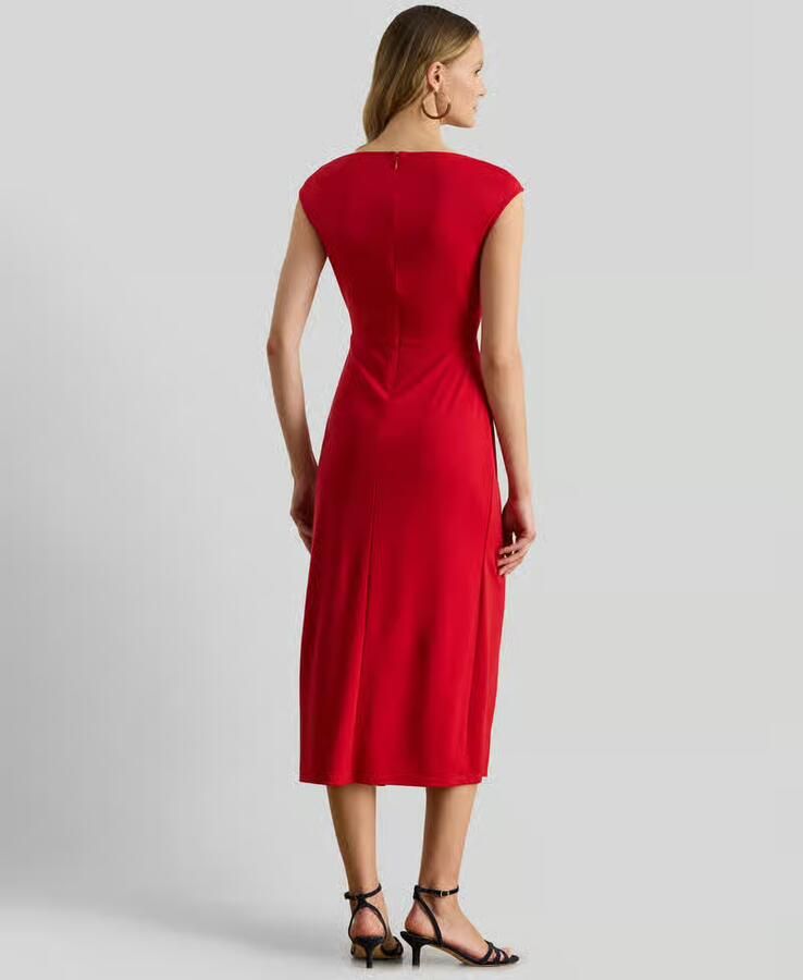 Lauren Ralph Lauren midi-jurk met geraffelde plooien in de taille