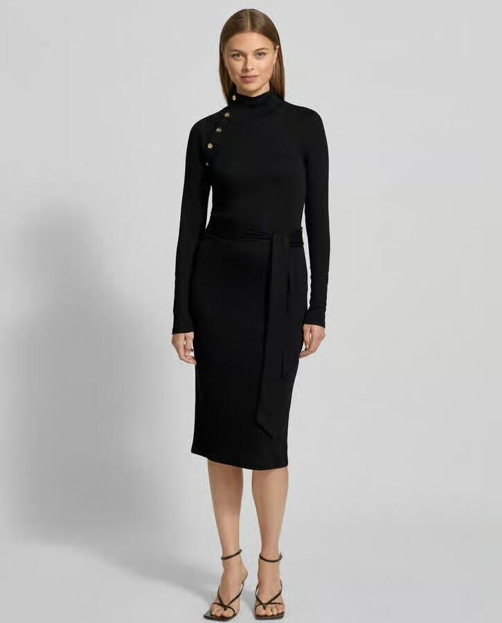 Lauren Ralph Lauren Midi-jurk met strikceintuur model 'VAHANT' - Foto 2