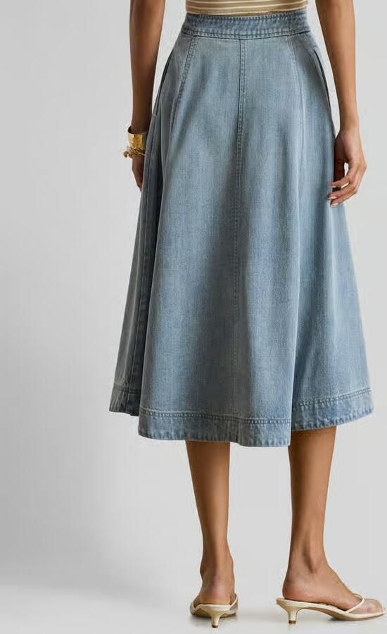 Lauren Ralph Lauren Midi-rok van lyocellmix met zijwaartse steekzakken - Foto 4