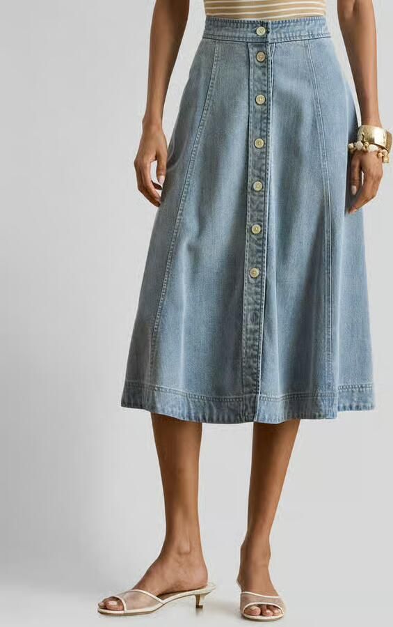 Lauren Ralph Lauren Midi-rok van lyocellmix met zijwaartse steekzakken - Foto 3