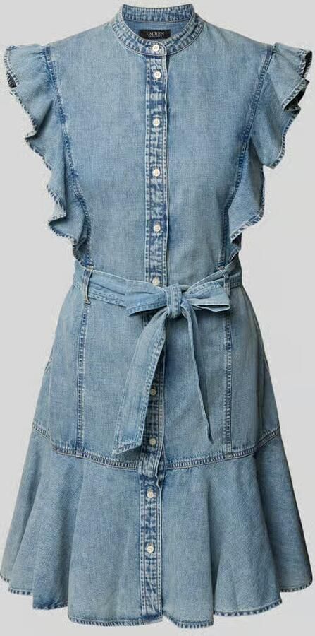 Lauren Ralph Lauren Knielange jeansjurk met volants