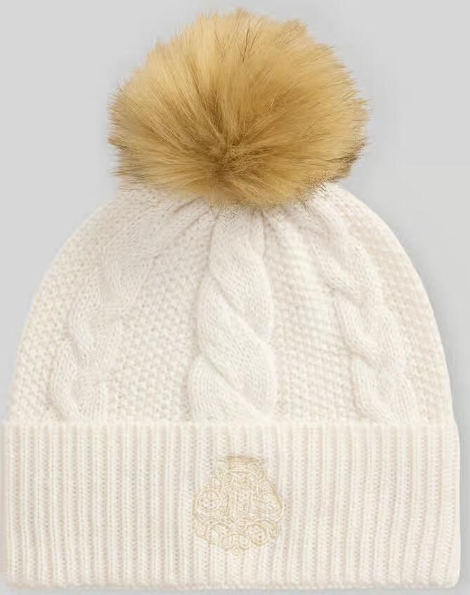 Lauren Ralph Lauren Muts met pompon van imitatiebont