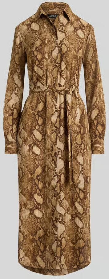 Lauren Ralph Lauren Nauwsluitende blousejurk met slangenprint