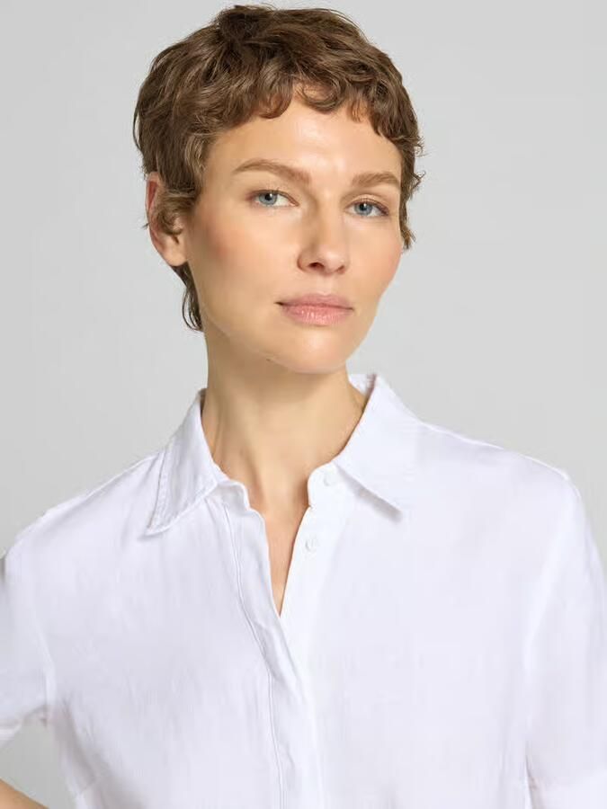 Lauren Ralph Lauren Knielange linnen jurk met knoopdetail model 'WAKANA'