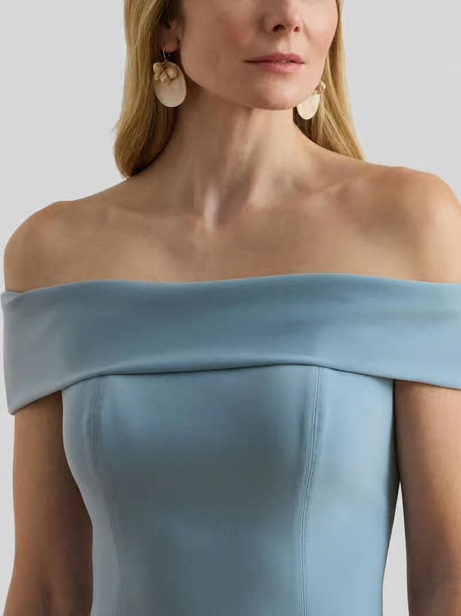 Lauren Ralph Lauren Nauwsluitende cocktailjurk met carmenhals model 'WOVEN-BODYCON-DRESSES'