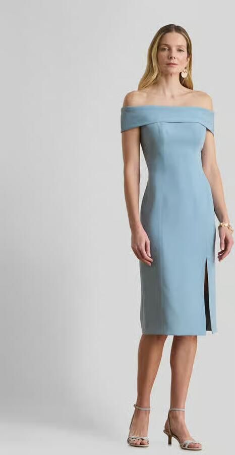 Lauren Ralph Lauren Nauwsluitende cocktailjurk met carmenhals model 'WOVEN-BODYCON-DRESSES' - Foto 3