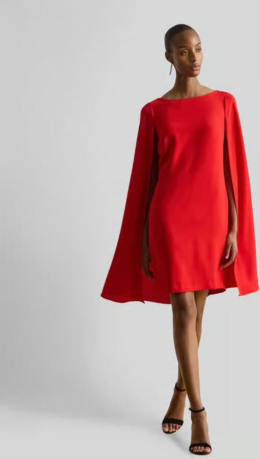 Lauren Ralph Lauren Nauwsluitende cocktailjurk met geïntegreerde cape - Foto 3