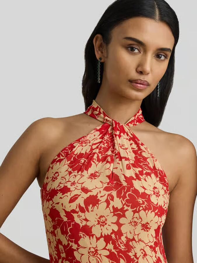 Lauren Ralph Lauren Nauwsluitende halter avondjurk met volants