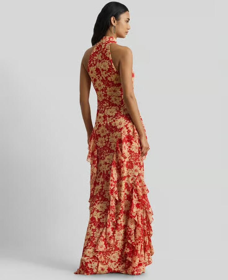 Lauren Ralph Lauren Nauwsluitende halter avondjurk met volants