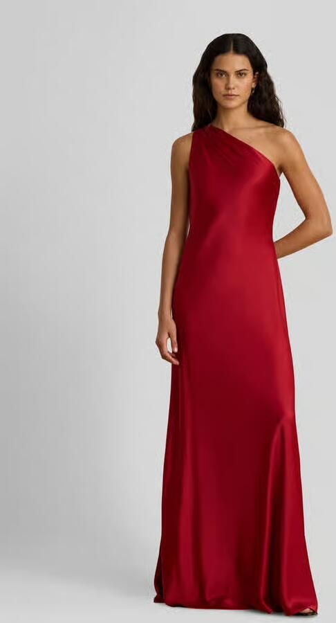 Lauren Ralph Lauren One-shoulder jurk met asymmetrisch rugdecolleté - Foto 2