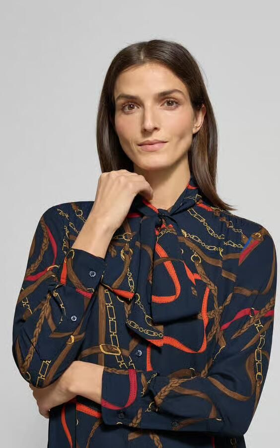 Lauren Ralph Lauren Overhemdjurk met strik model 'CADULAH' - Foto 2