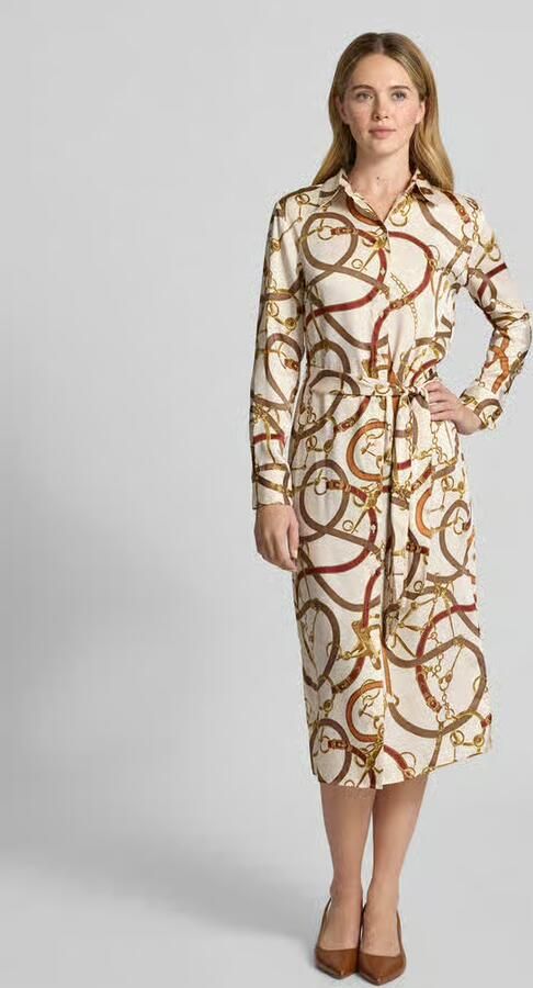 Lauren Ralph Lauren Overhemdjurk met strikceintuur model 'FAYELLA' - Foto 2