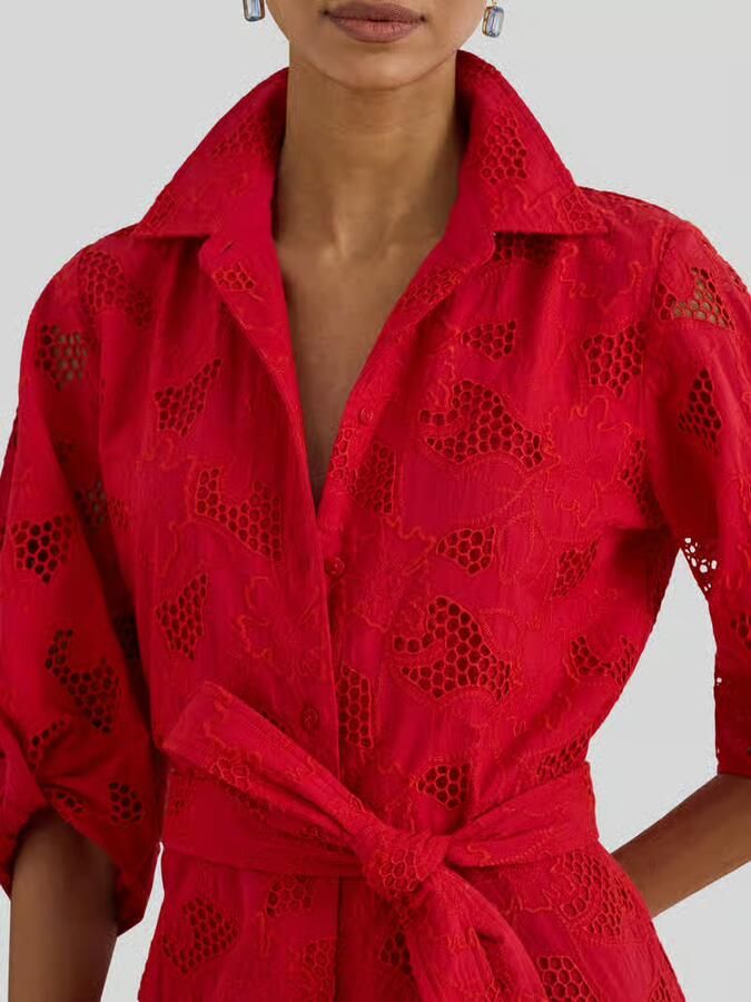 Lauren Ralph Lauren Overhemdjurk van broderie