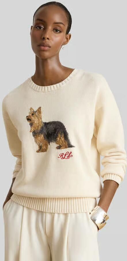 Lauren Ralph Lauren Pullover met hondenmotief-intarsia van pure katoen - Foto 3