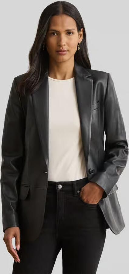 Lauren Ralph Lauren regular fit blazer van echt leer - Foto 2