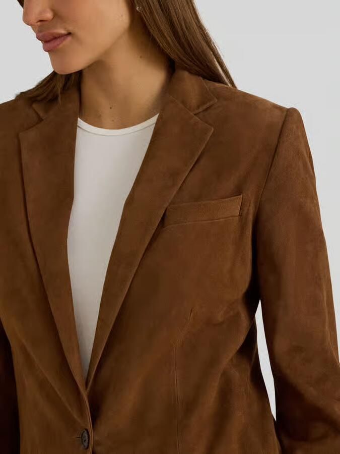 Lauren Ralph Lauren regular fit blazer van echt suède