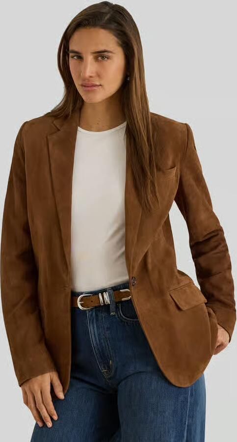 Lauren Ralph Lauren regular fit blazer van echt suède - Foto 2