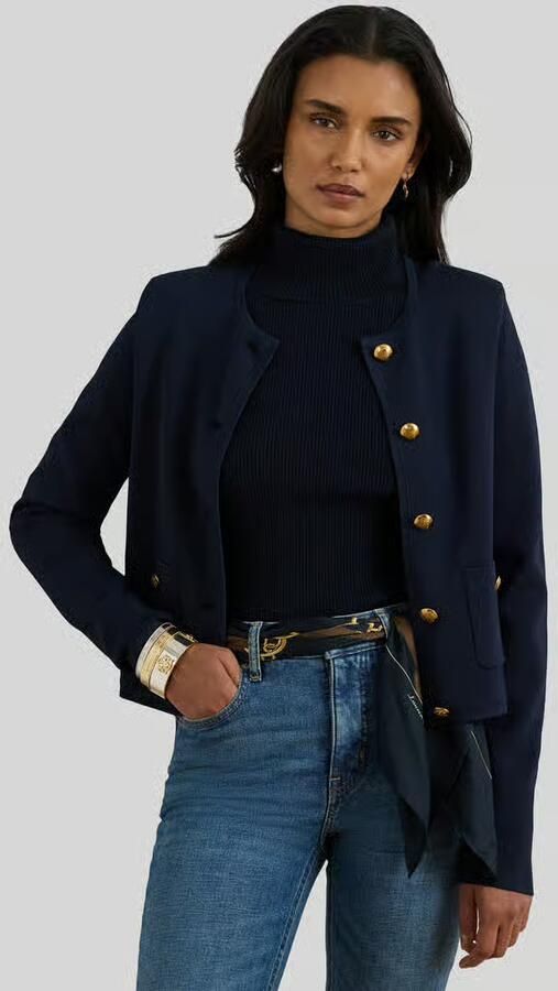 Lauren Ralph Lauren regular fit blazer van viscosemix met knopen - Foto 5