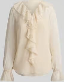 Lauren Ralph Lauren regular fit blouse met kraag met ruches