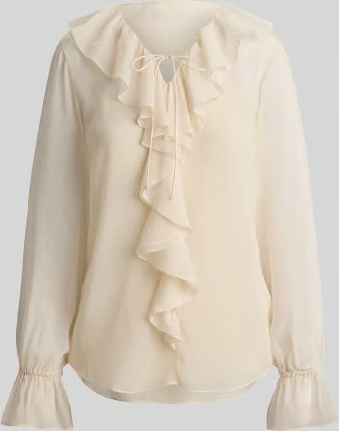 Lauren Ralph Lauren regular fit blouse met kraag met ruches - Foto 2