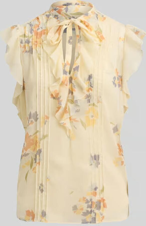 Lauren Ralph Lauren regular fit blouse met kraag met ruches - Foto 2