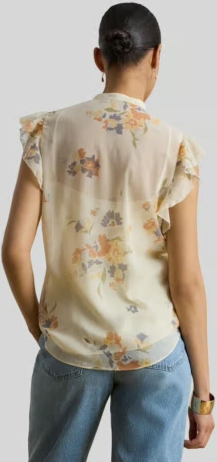 Lauren Ralph Lauren regular fit blouse met kraag met ruches - Foto 2