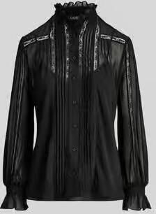 Lauren Ralph Lauren regular fit blouse met lange mouwen met kant